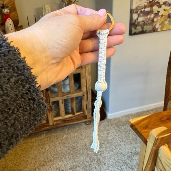 Macrame Key Chain Neutral Key Chain for Portland Leather Crossbody Accessory - Picture 2 of 4